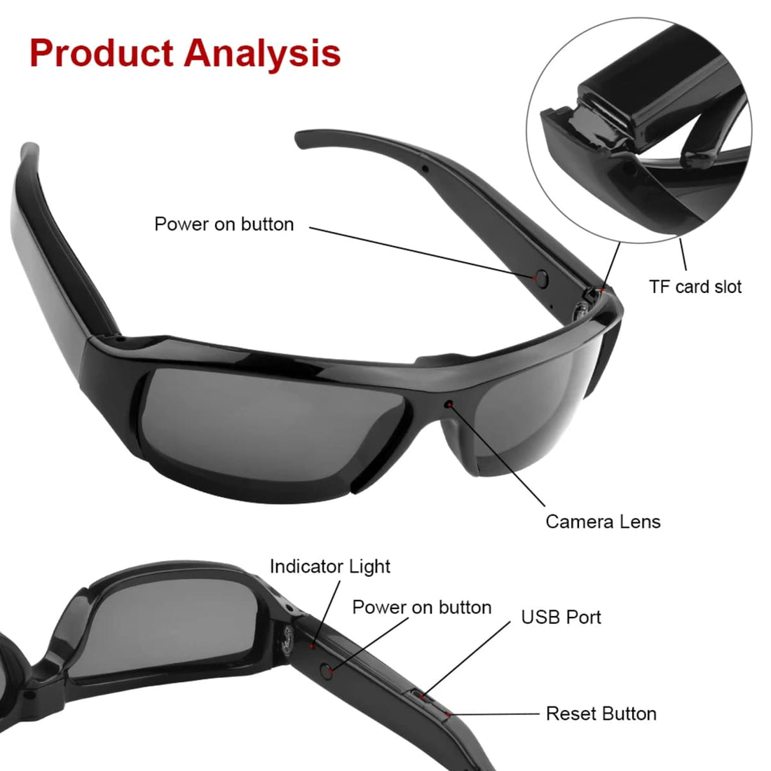Professional Video Recording Eyeglasses - Full HD with Audio Recording 46898
