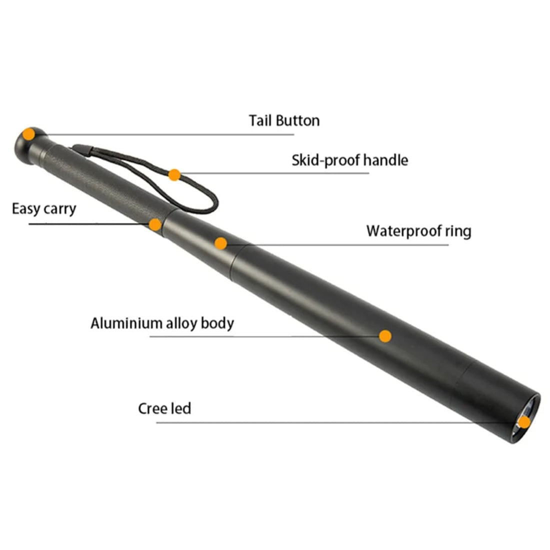 LED Tactical Baseball Bat Flashlight For Security 1005006108990199-al