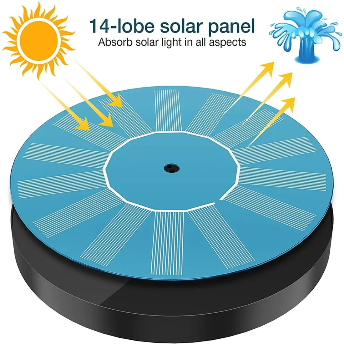 Floating Solar Powered Bird Bath Fountain - Mini, Cordless, Portable Design 260958