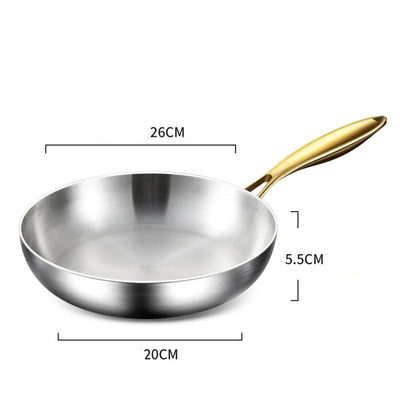 316 Stainless Steel Frying Pan – Heavy Duty, Uncoated & Non-Toxic