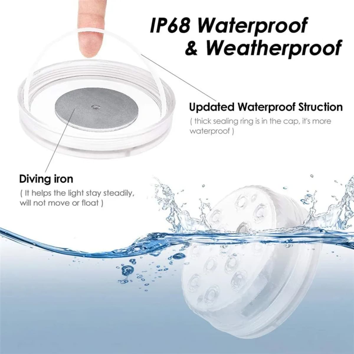 Underwater LED Pool Lights for Decoration - Multicolor, 13 LEDs (Pack of 2)