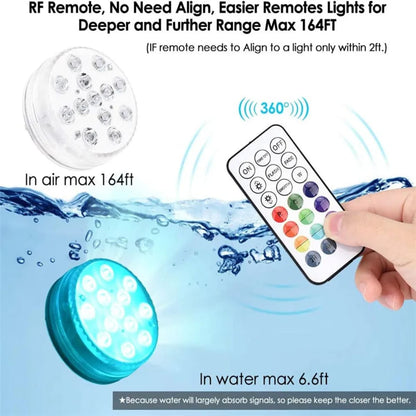 Underwater LED Pool Lights for Decoration - Multicolor, 13 LEDs (Pack of 2)