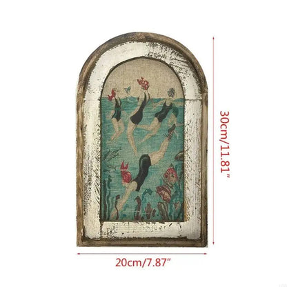 Vintage Bathroom Wall Art for Coastal Decor - Ocean Theme Swimmer Painting 1005008981635438-al