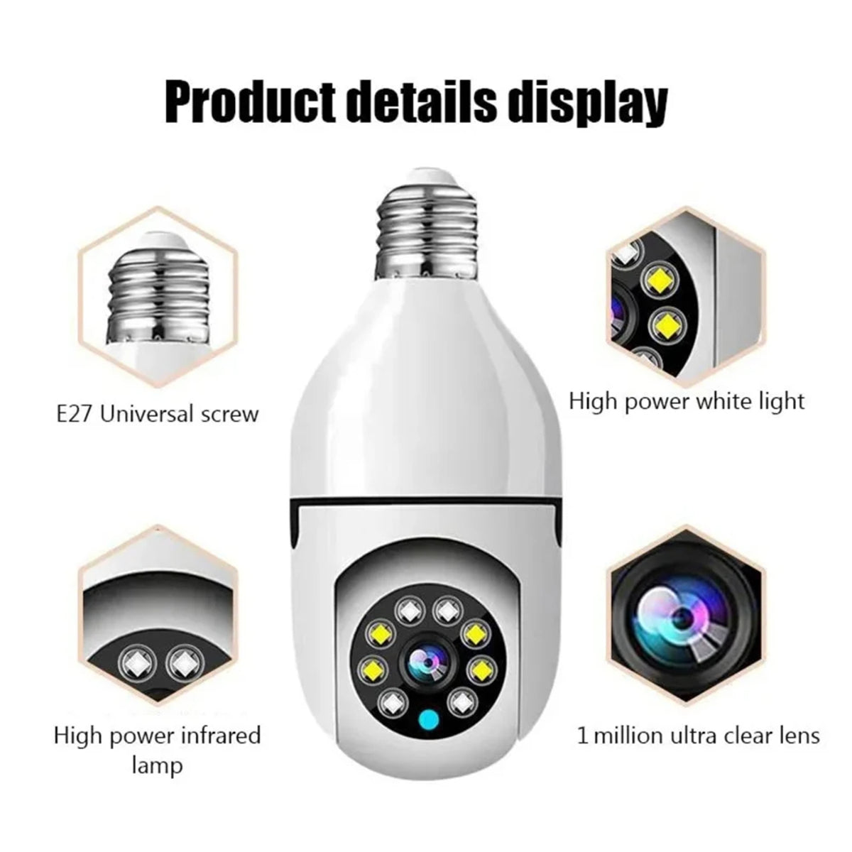 360° Night Vision Light Bulb Camera For Security - Automatic Tracking 262504