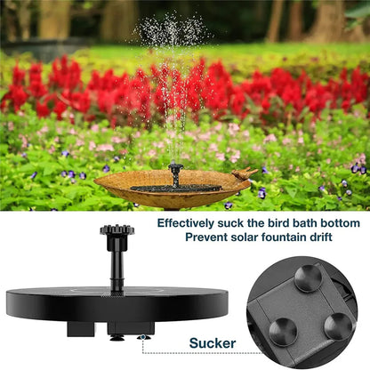 Floating Solar Powered Bird Bath Fountain - Mini, Cordless, Portable Design 260958