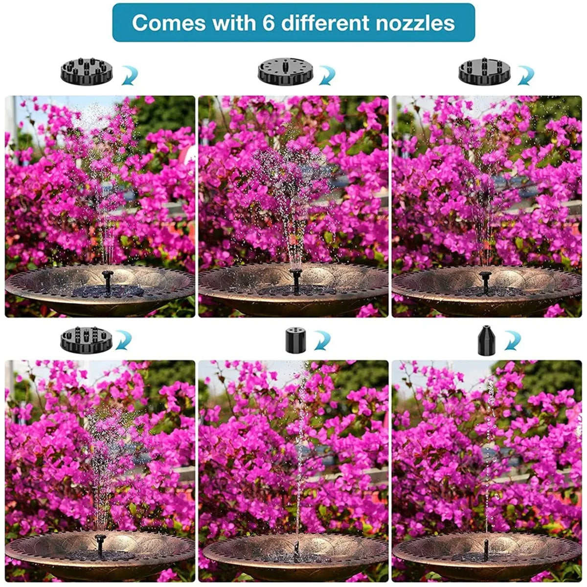 Floating Solar Powered Bird Bath Fountain - Mini, Cordless, Portable Design 260958