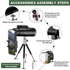 1000X Zoom Waterproof Monocular Mobile Telescope