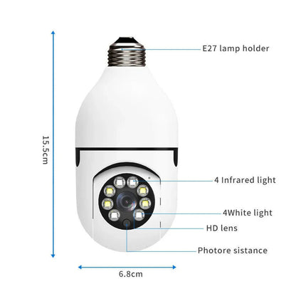 360° Night Vision Light Bulb Camera For Security - Automatic Tracking 262504
