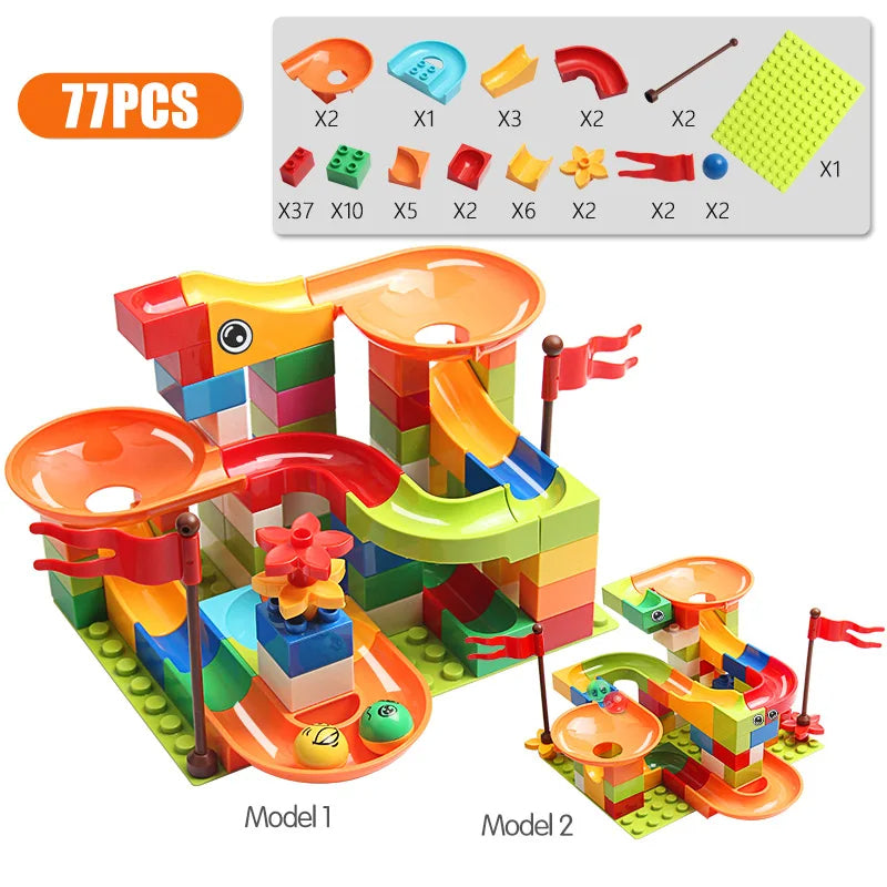 Marble Race Run Big Block Compatible Building (77-231 PCS)