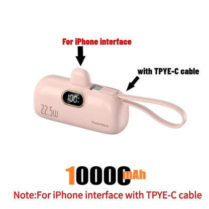 Fast-Charging Portable Power Bank - Handheld USB Type-C and iPhone Charger 1005008148188170-Pink For iPhone-30000mAh-1