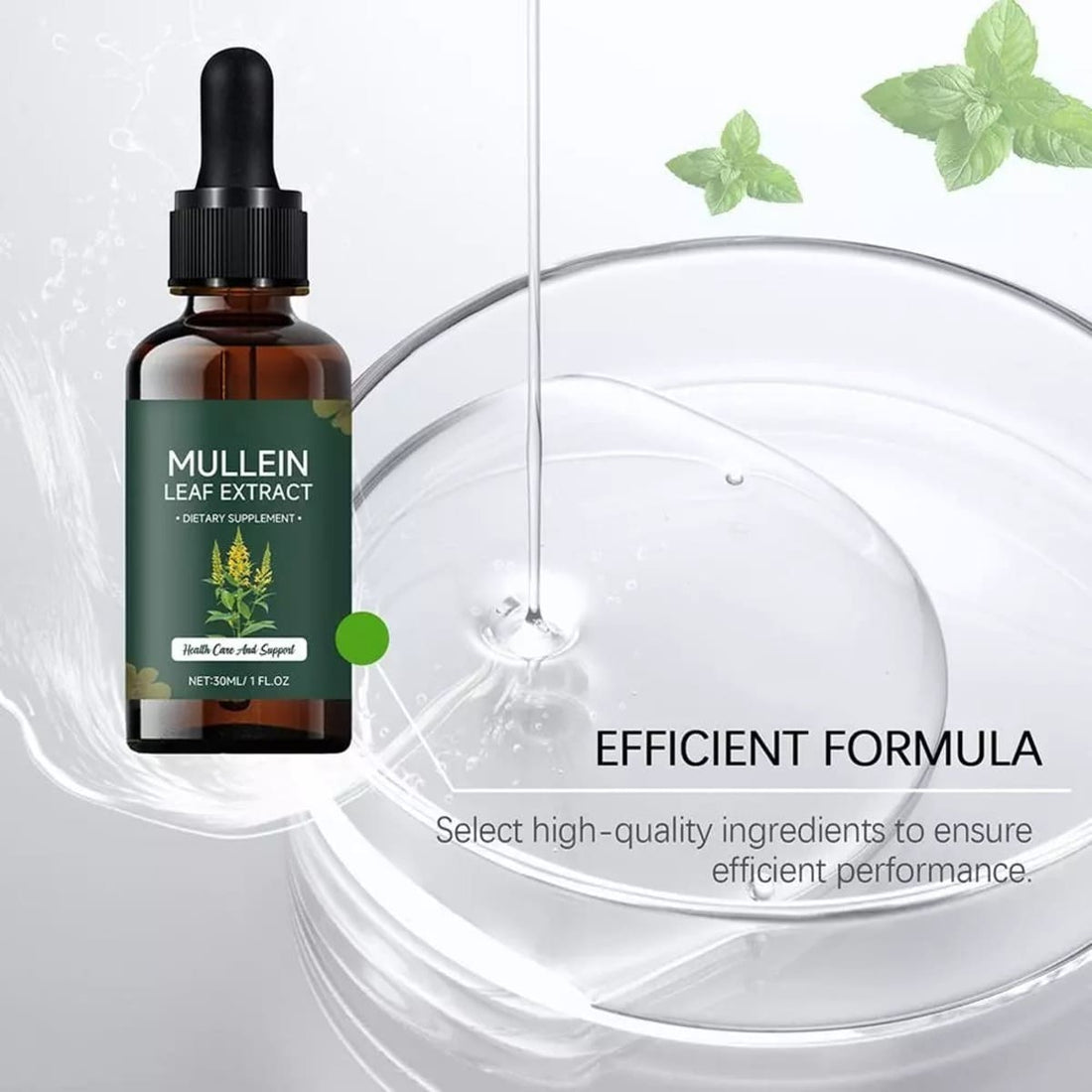 Organic Mullein Drops for Lungs - Asthma Relief & Respiratory Support (60ml) 348839