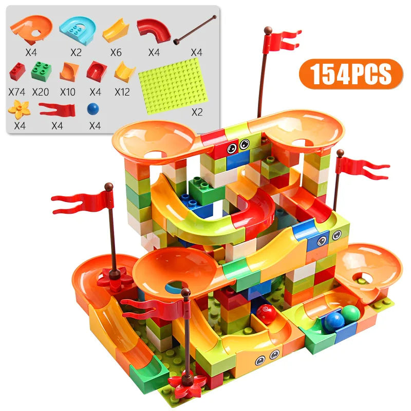 Marble Race Run Big Block Compatible Building (77-231 PCS)
