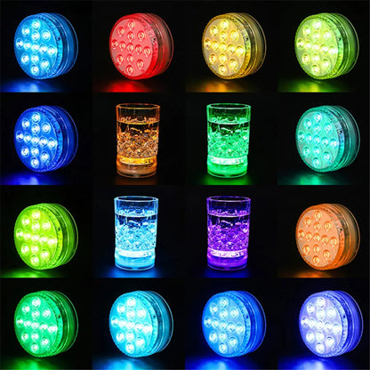 Underwater LED Pool Lights for Decoration - Multicolor, 13 LEDs (Pack of 2)