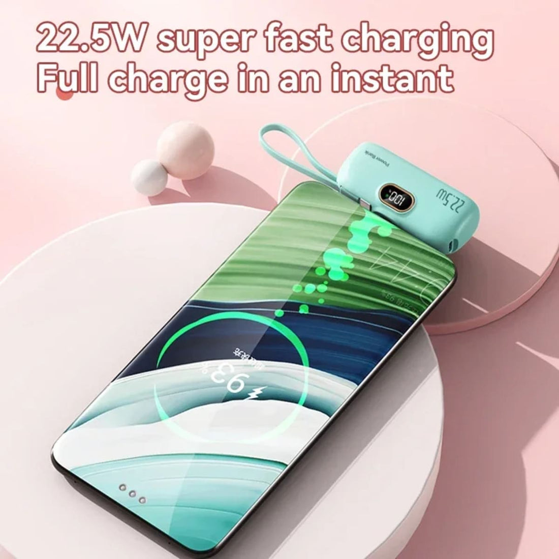 Fast-Charging Portable Power Bank - Handheld USB Type-C and iPhone Charger 1005008148188170-Pink For iPhone-30000mAh-1