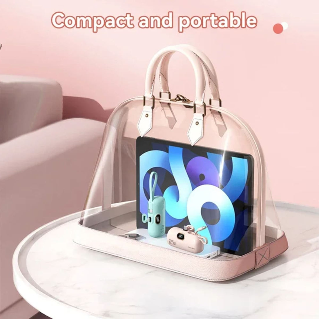 Fast-Charging Portable Power Bank - Handheld USB Type-C and iPhone Charger 1005008148188170-Pink For iPhone-30000mAh-1