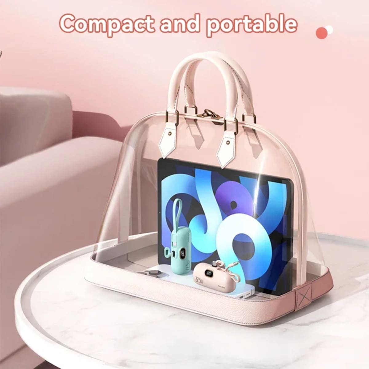 Fast-Charging Portable Power Bank - Handheld USB Type-C and iPhone Charger 1005008148188170-Pink For iPhone-30000mAh-1