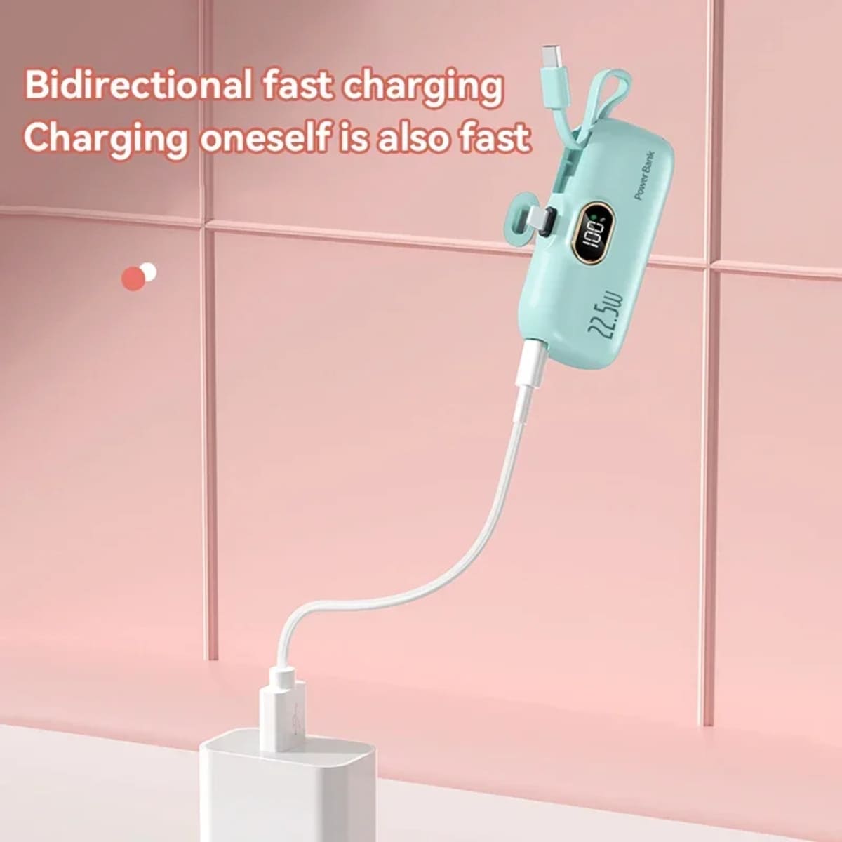 Fast-Charging Portable Power Bank - Handheld USB Type-C and iPhone Charger 1005008148188170-Pink For iPhone-30000mAh-1