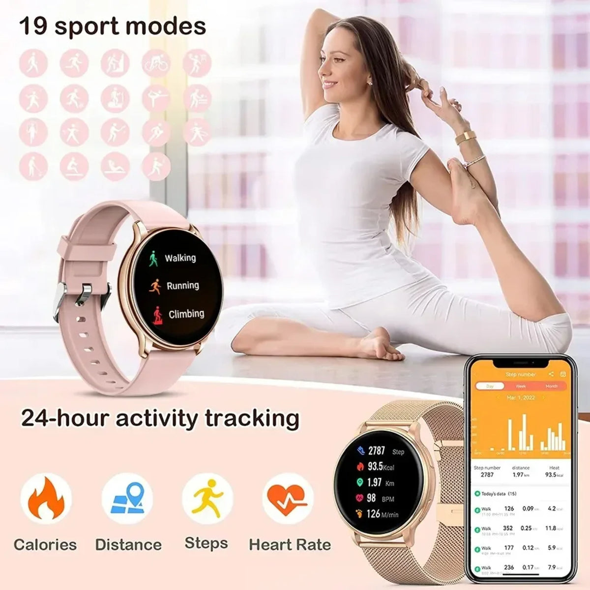 Waterproof Women's Smart Watch – Stylish, Multifunctional, Bluetooth Call Enabled