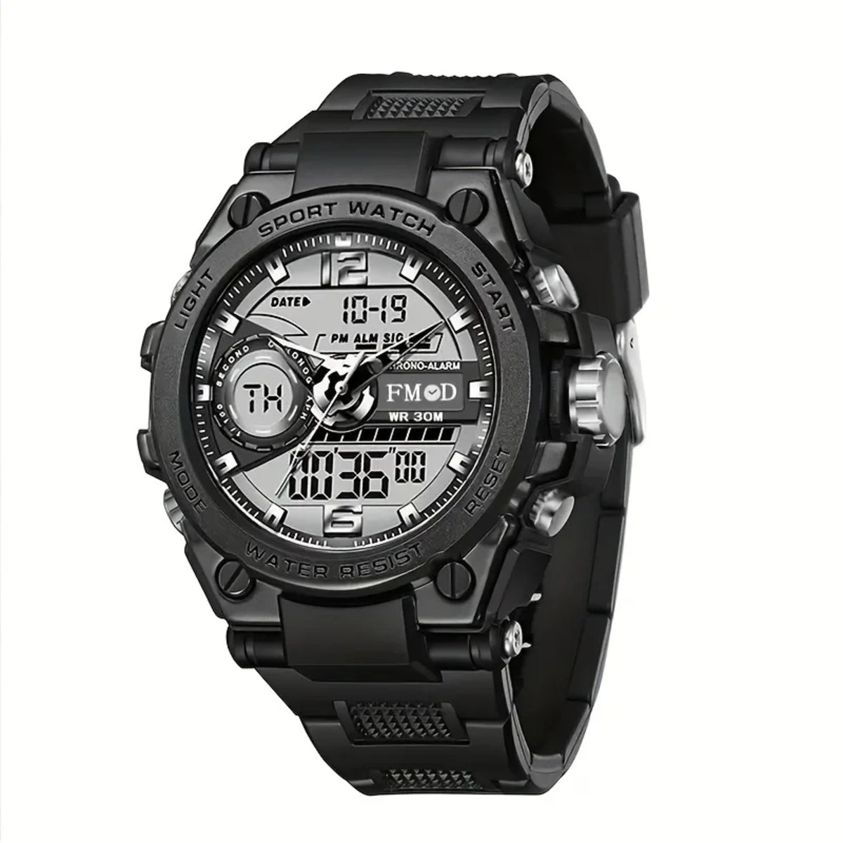 Men's Digital Sport Watch – Multifunction, Dual Display, Durable, with Alarm