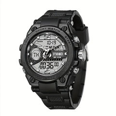 Men's Digital Sport Watch – Multifunction, Dual Display, Durable, with Alarm