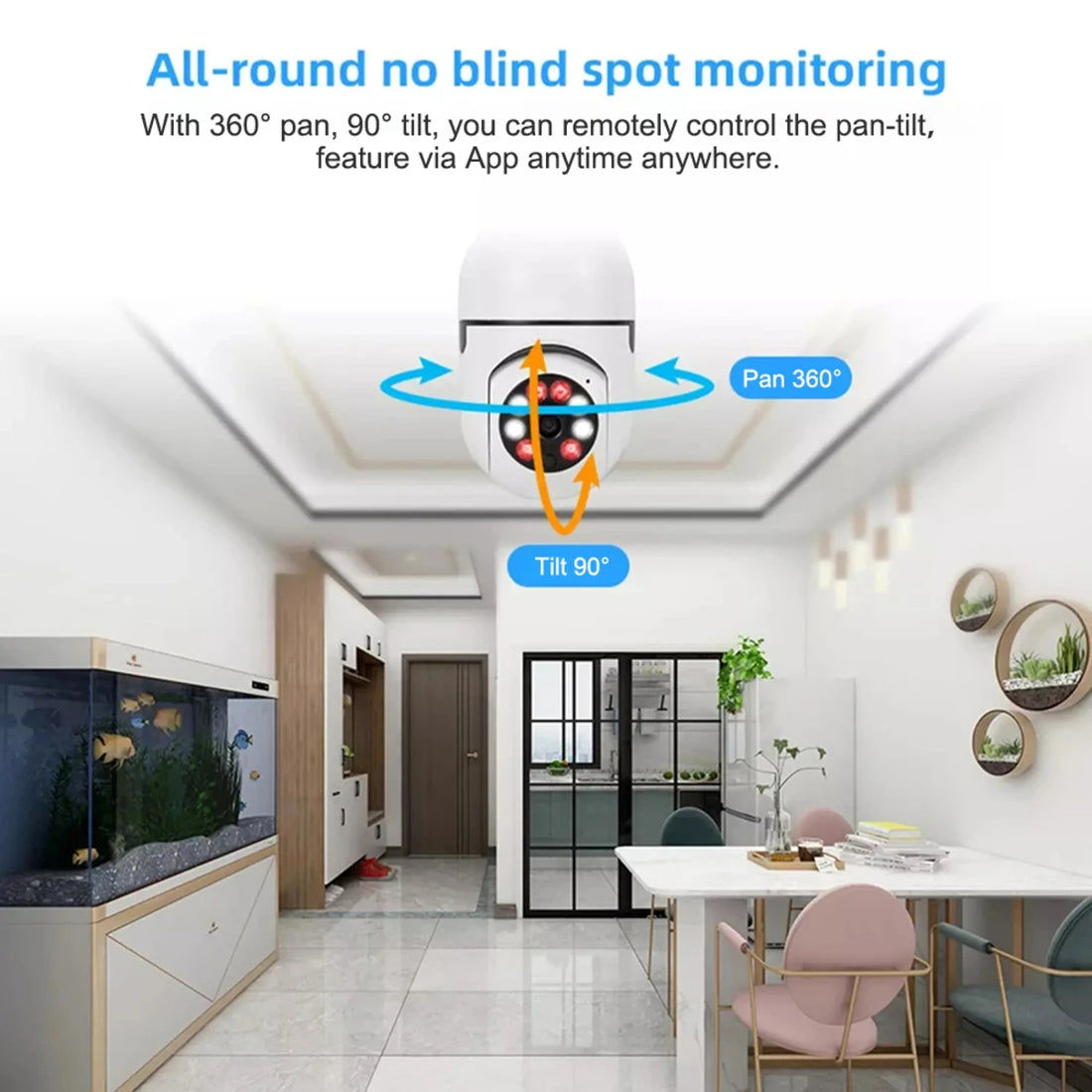 360° Night Vision Light Bulb Camera For Security - Automatic Tracking 262504