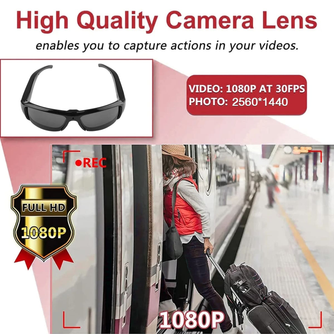 Professional Video Recording Eyeglasses - Full HD with Audio Recording 46898