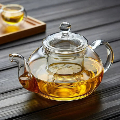 Heat-Resistant Glass Teapots with Infuser for Stove - Elegant, Clear, Modern (400/600/800/1000ml)