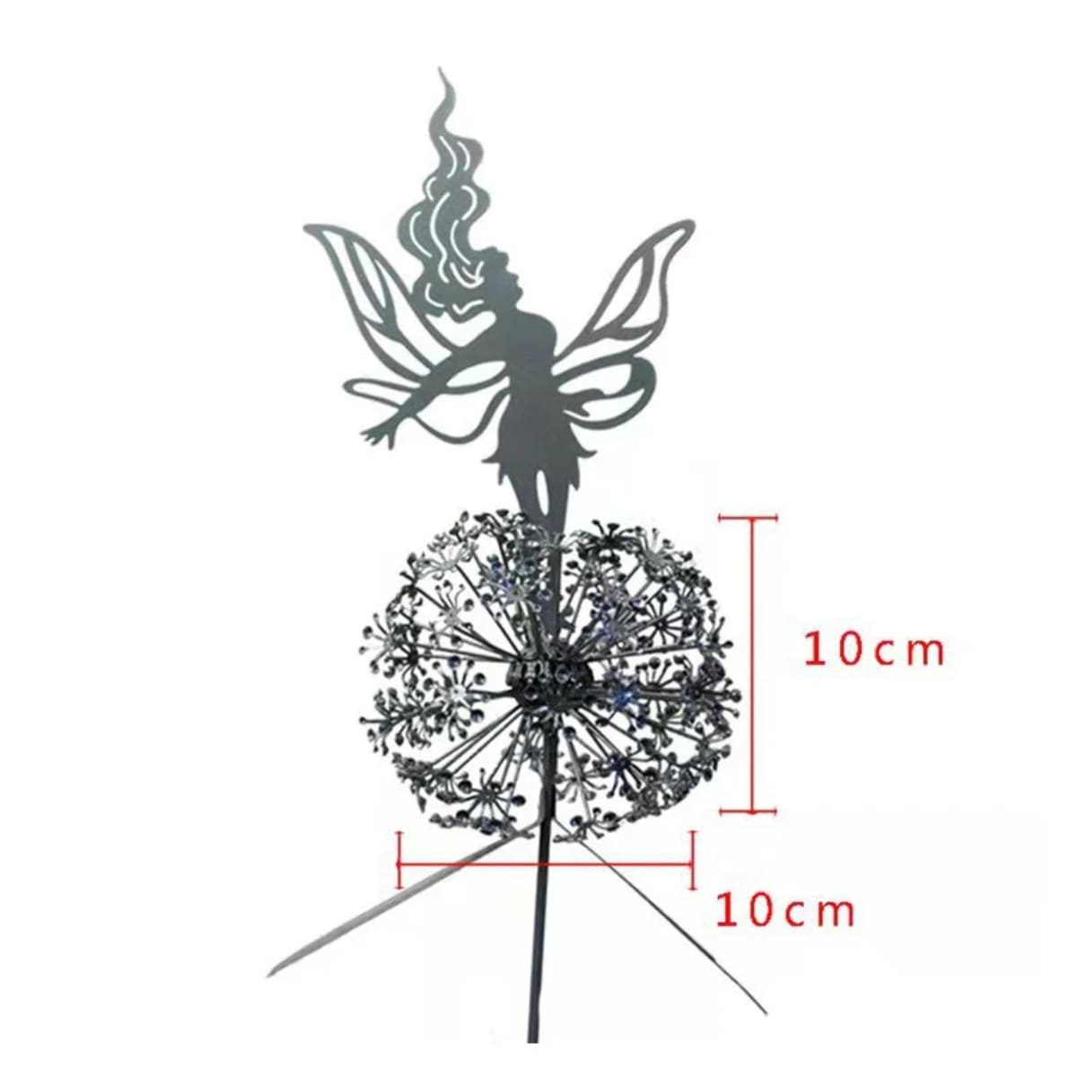 Dancing Metal Fairies on Dandelions for Garden Decor Blowing Wire Fairy Statue