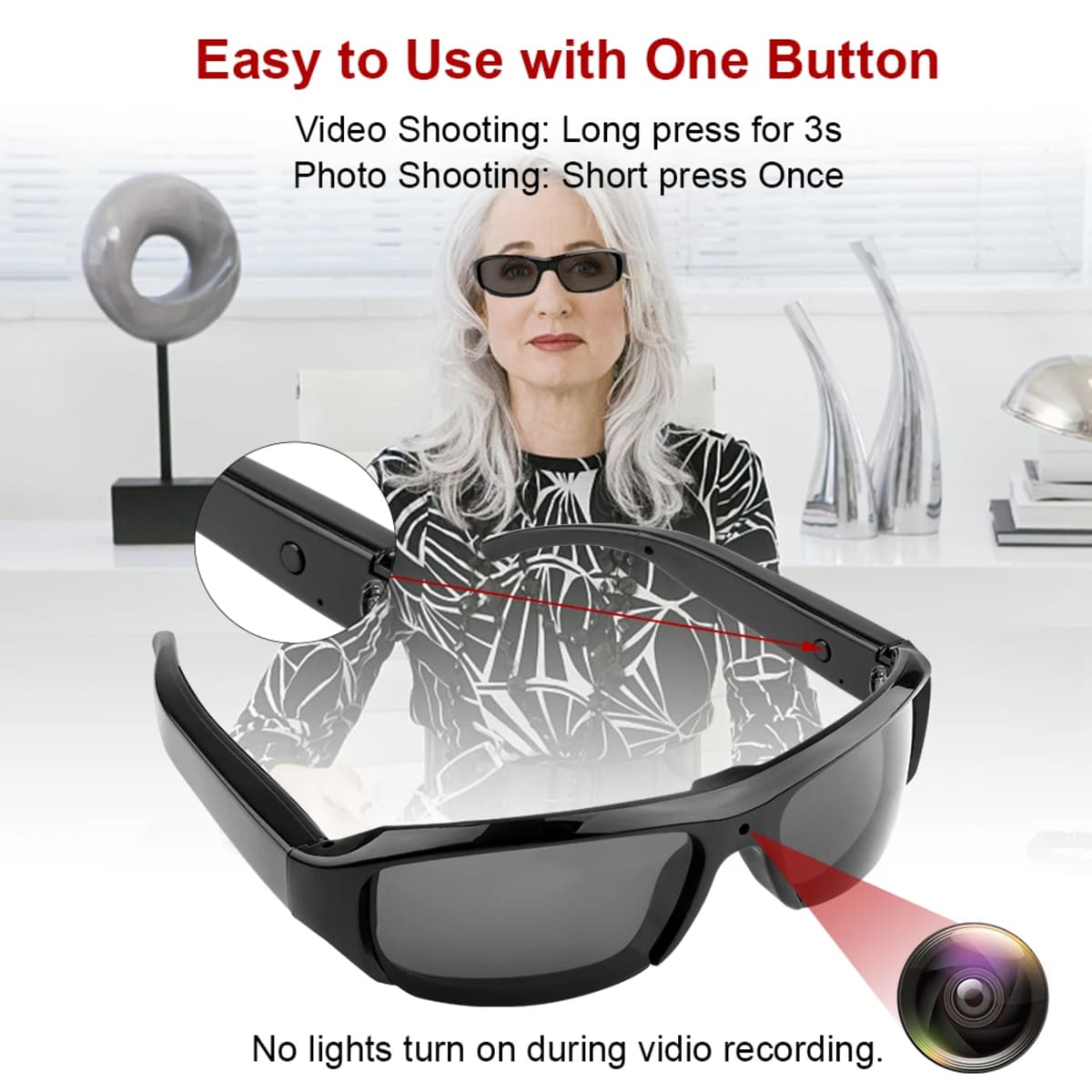 Professional Video Recording Eyeglasses - Full HD with Audio Recording