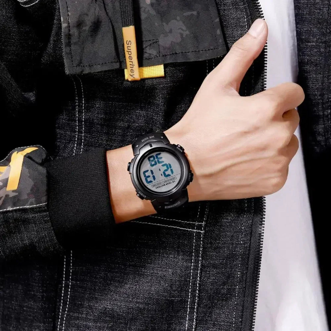Multifunction Men’s Digital Sports Watch – Alarm Feature, Durable Waterproof Design 1005006991839181-al