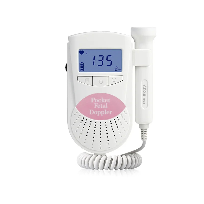 Portable Baby Heartbeat Monitor Pocket Fetal Doppler 8142358347976-al