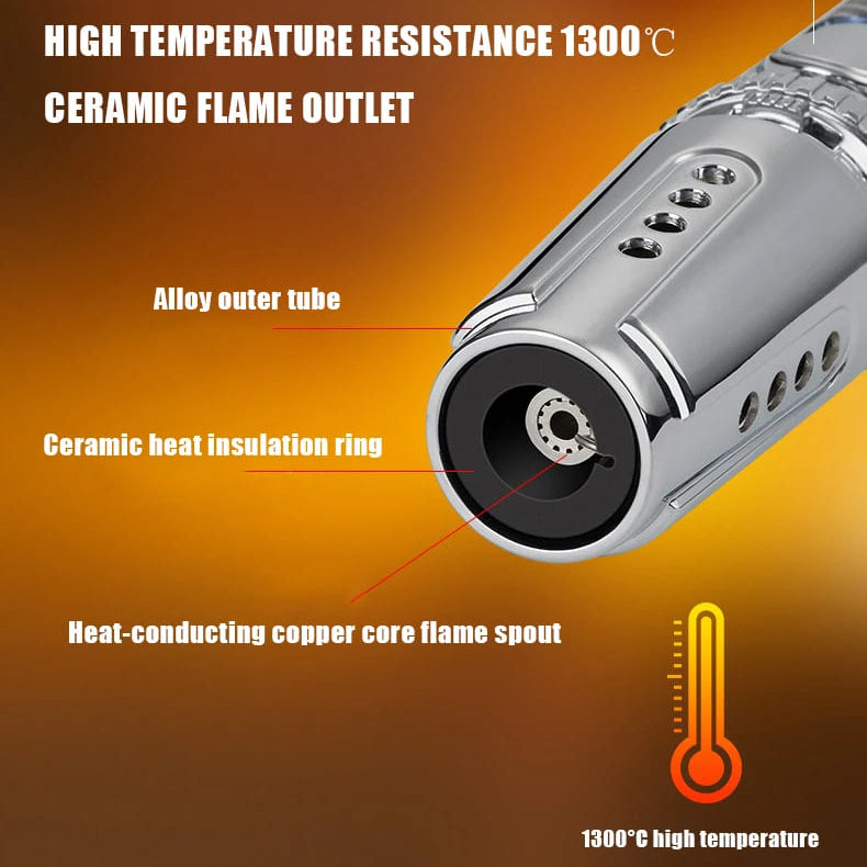 1300℃ Cooking Butane Torch Lighter for BBQ – Refillable and Windproof 221785