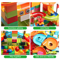 77-308PCS Marble Race Run Big Block Compatible Duploed Building