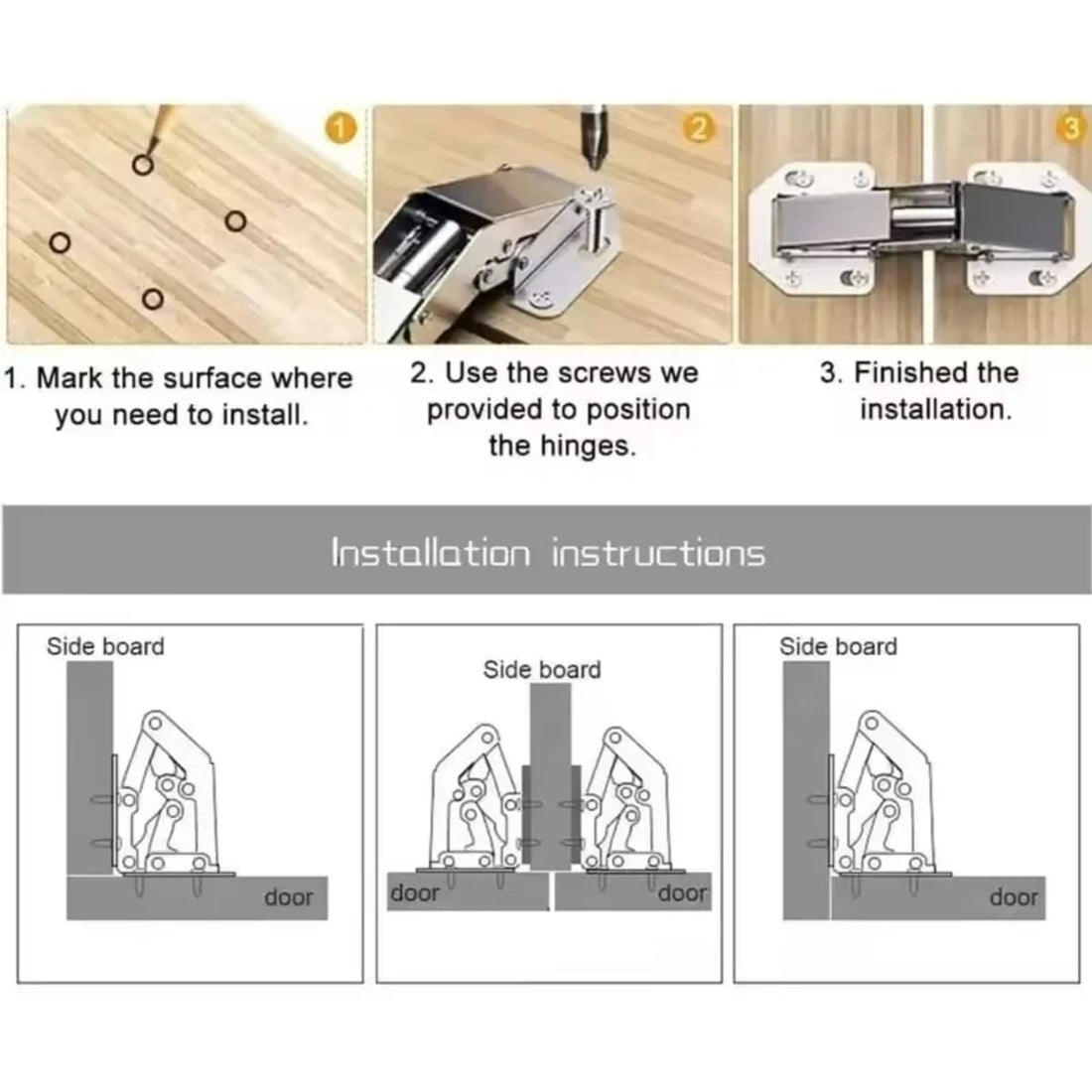6 Pcs Hydraulic Soft-Close Hinge for Kitchen Cabinets – 90-Degree, Easy Replacement Fit 1005008518869353-al