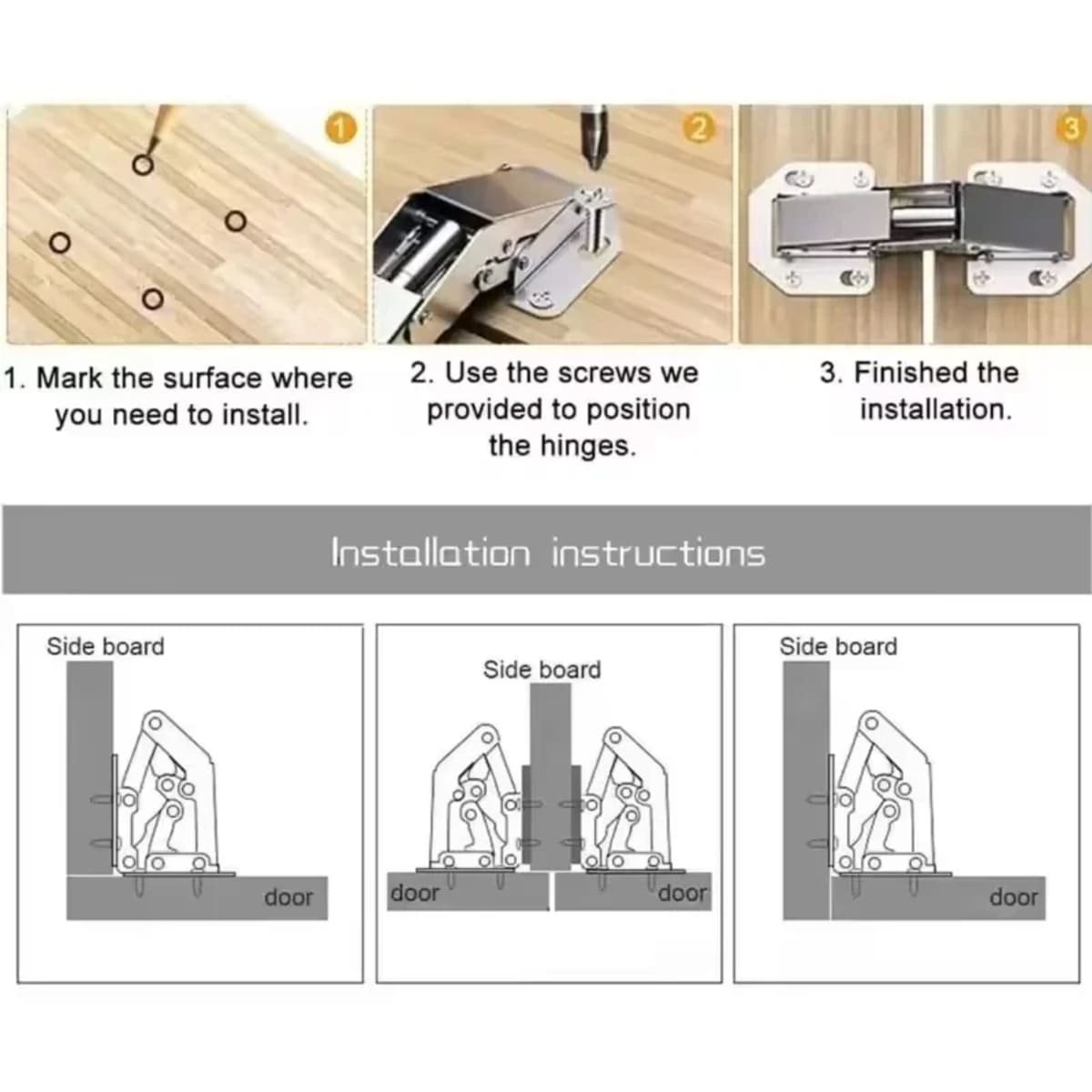 6 Pcs Hydraulic Soft-Close Hinge for Kitchen Cabinets – 90-Degree, Easy Replacement Fit 1005008518869353-al