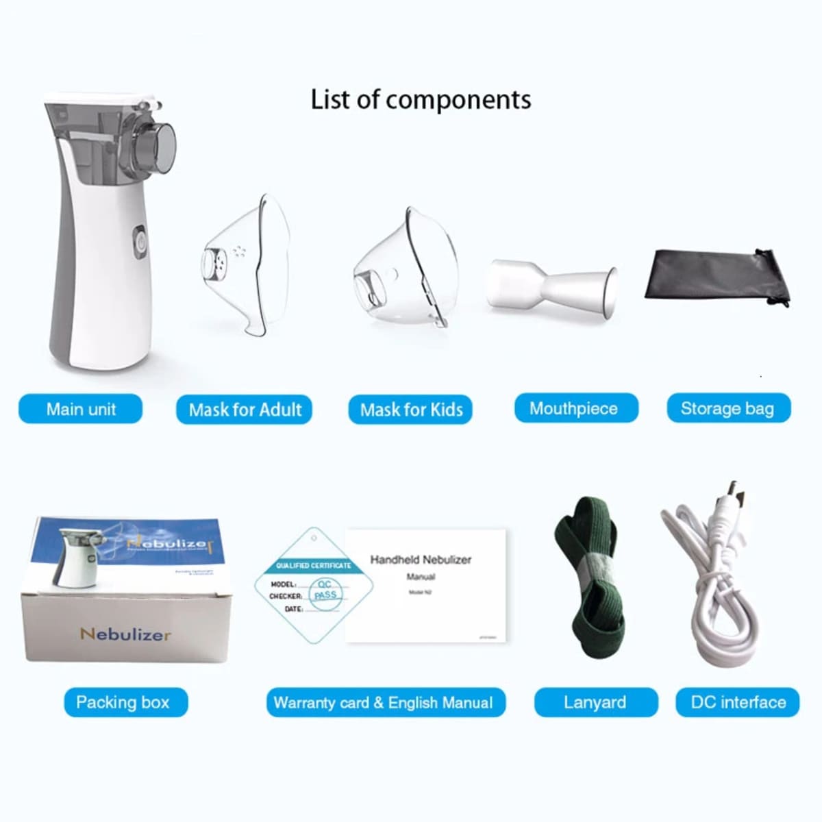 Rechargeable Portable Nebulizer Machine for Asthma and Breathing Relief