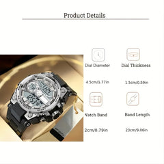 Men's Digital Sport Watch – Multifunction, Dual Display, Durable, with Alarm