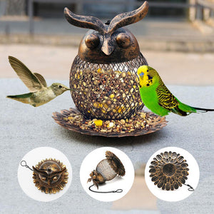 Iron Owl Hummingbird Feeder For Outdoor Courtyards