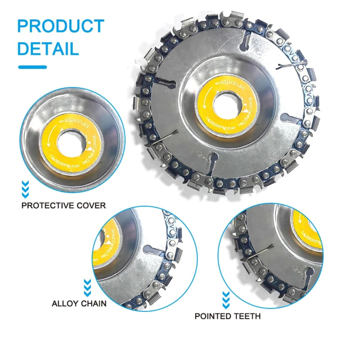 Chainsaw Wood Carving Disc for Angle Grinder - Circular Cutting Blade 260957