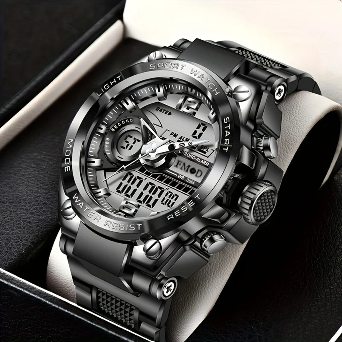 Men's Digital Sport Watch – Multifunction, Dual Display, Durable, with Alarm