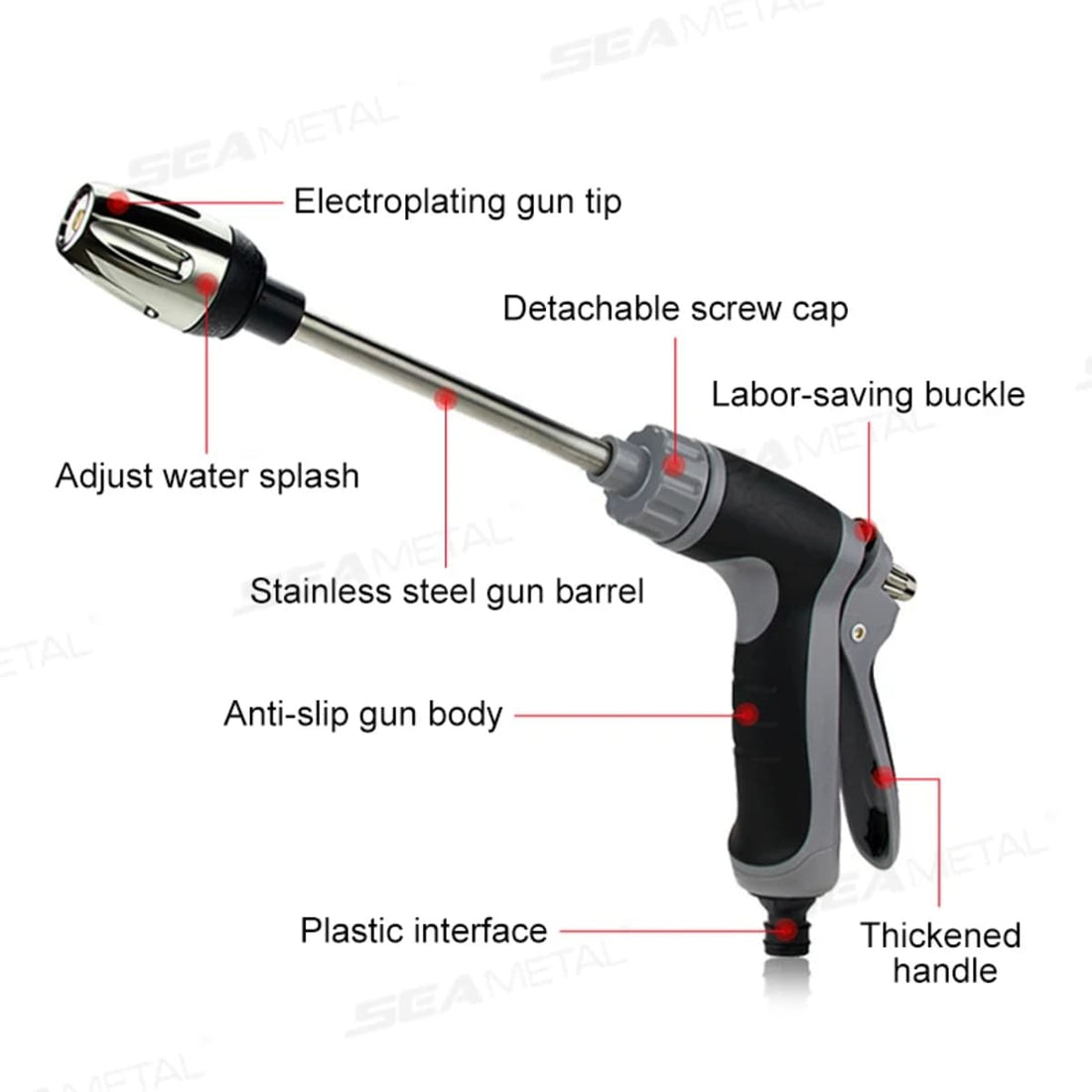High Pressure Car Wash Sprayer - Adjustable Water Gun, Garden Hose Nozzle 160445