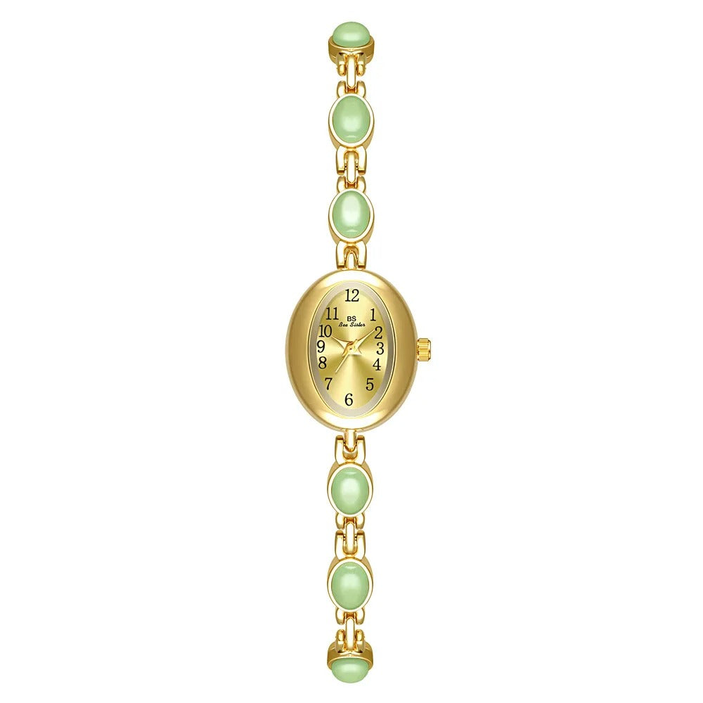 Elegant Vintage Gold Women's Quartz Wristwatch Bracelet