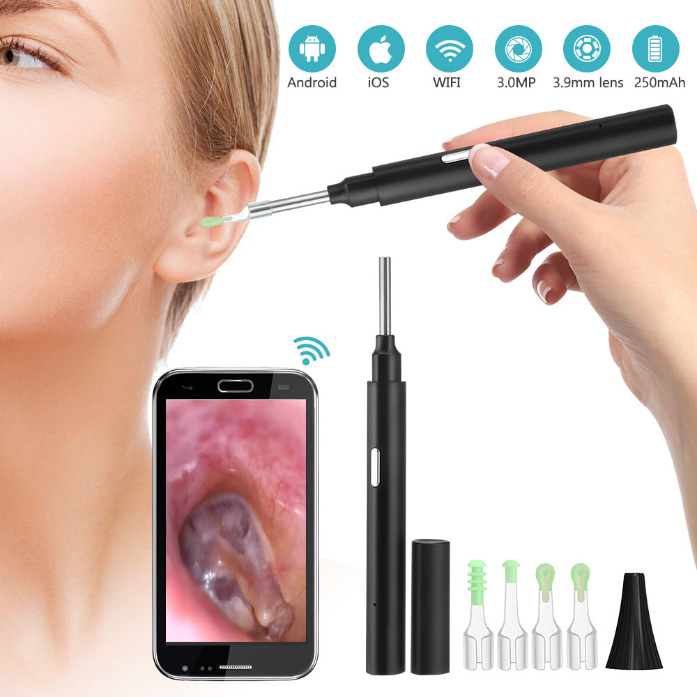 Wireless Wifi Endoscope Earwax Removal Tool With Camera | Ear Scope With Led Lights