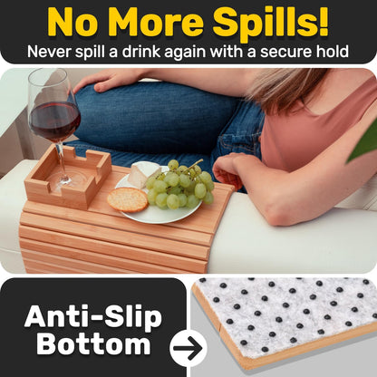 Rylan Bamboo Tray — Sofa Armrest Organizer With Spill-Design 11690571563276-1