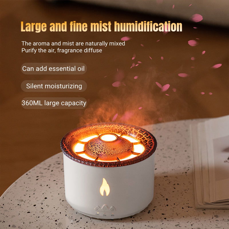 Vaccap Volcano Flame Humidifier Oil Jellyfish Aroma Diffuser Spray