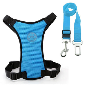 Dog Safety Harness And Car Safety Strap Set 3 Colors 4 Sizes For Comfort And Prefect Fit