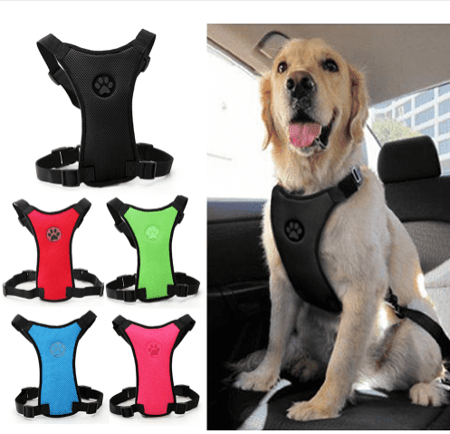 Dog Safety Harness And Car Safety Strap Set 3 Colors 4 Sizes For Comfort And Prefect Fit