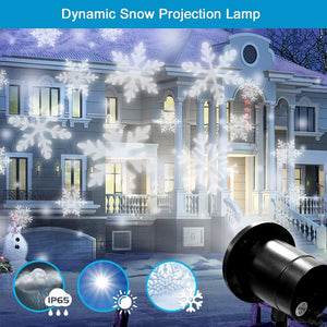 Christmas Falling Snow Flake Led Light Projector For Outdoor And Indoor