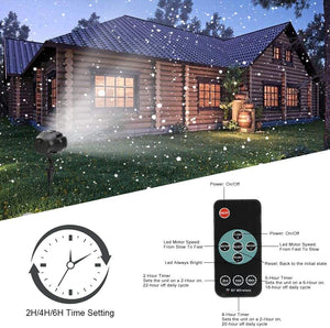 Christmas Falling Snow Flake Led Light Projector For Outdoor And Indoor