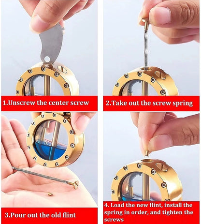 Vintage Kerosene Lighter With Refillable Flint For Cigarettes 259441